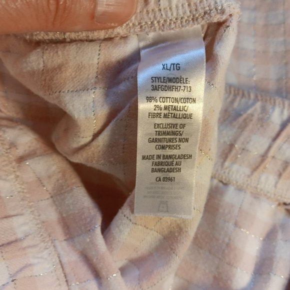Denver Hayes NWOT Pink Cream Plaid Sleep Lounge PJ Pajama Pants Women's Size XL - Picture 12 of 14